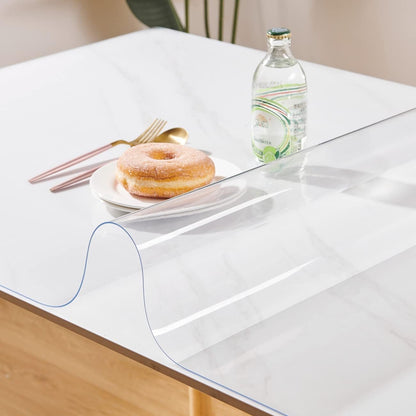 12 28 Inch, 1.5mm Clear Table Cover Protector x Thick Plastic Desk Protector Mat, Rectangular Waterproof PVC Clear