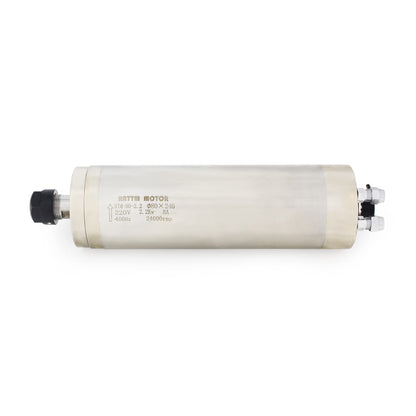 RATTMMOTOR 4-Bearings Waterproof 246mm Length Spindle Motor, 2.2KW Water Cooled Spindle Motor 220V ER20 CNC Router Carved Metal Spindle 24000RPM 80mm 8A 400Hz for CNC Milling Engraver Machine