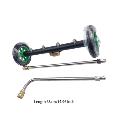 Undercarriage Cleaner Underbody Car Wash Water Broom High Reliability Surface Cleaner Attachment Pressure Washer for Sidewalk, with 2 Poles
