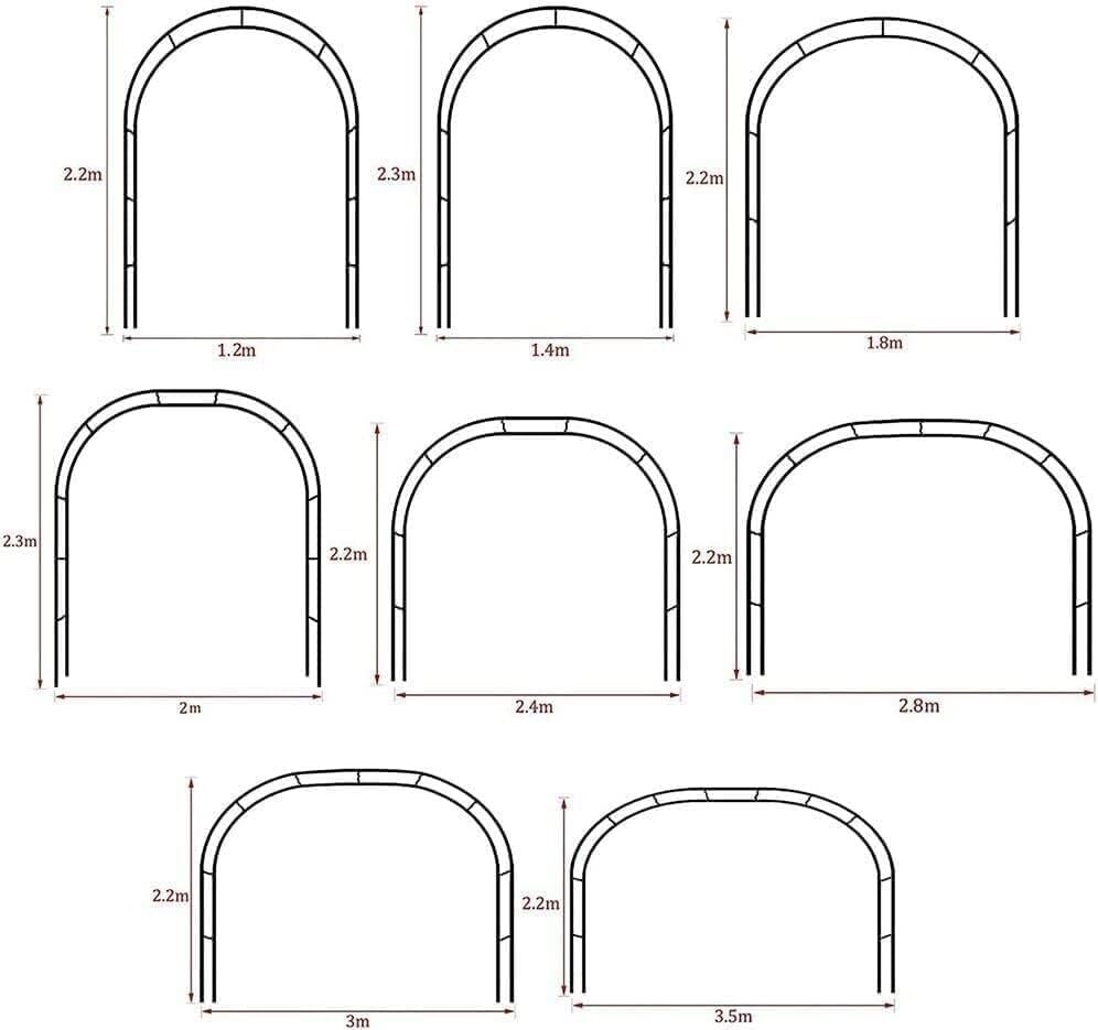 Metal Wedding Garden Arch Background Frame for Indoor and Outdoor Party Decorations (Black W1.4M*H2.3meters)
