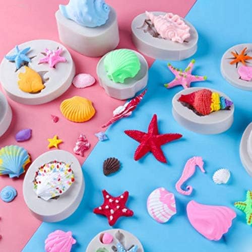 Starfish Shell Fondant Silicone Molds, Cake Candy Decoration Tools DIY Creative Chocolate Mold