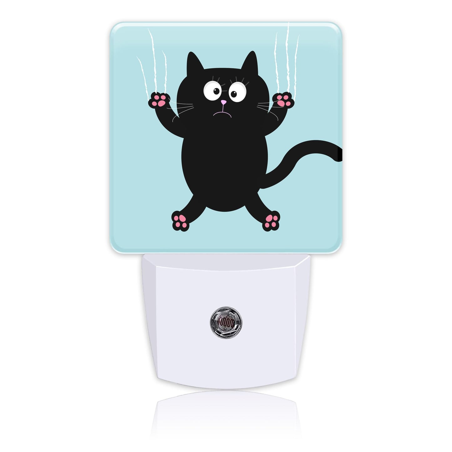 Uiaoiais Cartoon Black Cat Claw Scratch Glass Night Light for Kids, LED Night Light Plug into Wall with Dusk to Dawn Sensor for Girls Boys Women Room Decor,Hallway,Kitchen,Bathroom,Nursery,Stairs