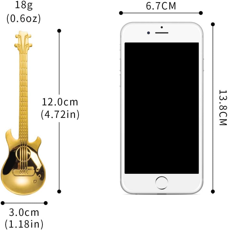 Guitar Spoon Set, Stainless Steel Coffee Spoon, Demitasse Espresso Spoons 5pcs
