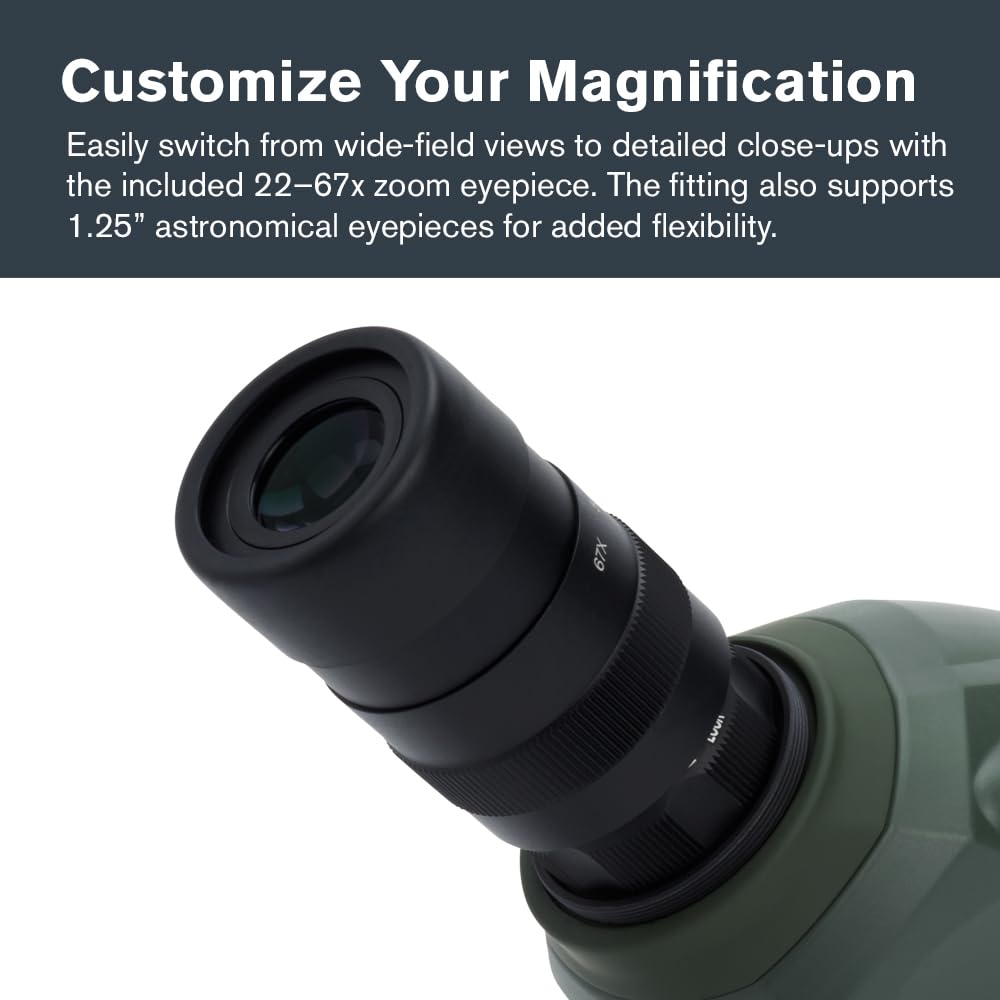 Celestron – Regal M2 100ED Spotting Scope – ED Glass for Birding and Outdoor Activities – Phase and Dielectric Coated BaK-4 Prism – Fully Multi-Coated Optics – Dual Focus – 22-67x Zoom Eyepiece