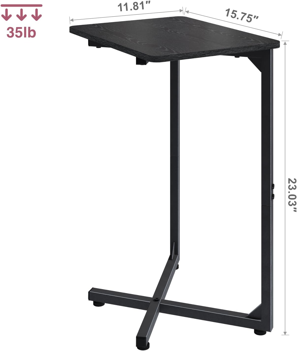 Generic ET-X-BKW1 NEFROM C-Shaped End Table, Small Couch Side Table, Sofa TV Tray Table for Living Room, Bedroom