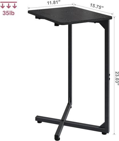 Generic ET-X-BKW1 NEFROM C-Shaped End Table, Small Couch Side Table, Sofa TV Tray Table for Living Room, Bedroom