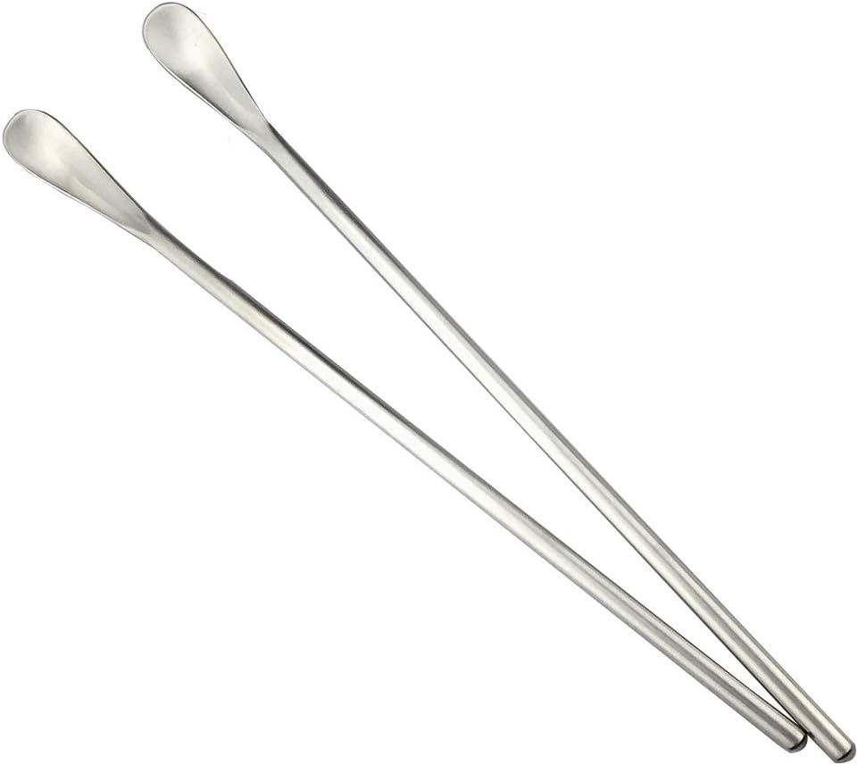 JASHII Matte Long Handle Spoon, Cocktail Mixing Stirring Spoons, 8.6 inch Brushed SUS304 Stainless Steel
