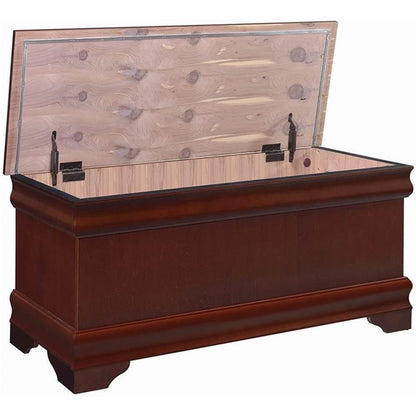 BOWERY HILL Traditional Wood Cedar Blanket Chest, Warm Brown Finish, 47" W x 17" D x 20" H, Cedar-Lined Interior, Solid Pattern, Versatile Storage for Hallway or Master Suite