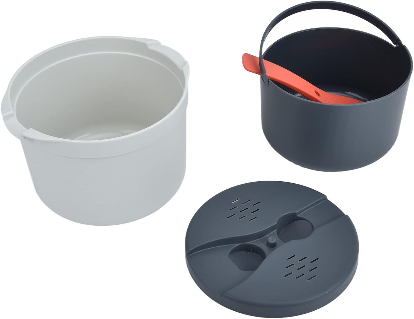 Microwave Rice Cooker - 2L Portable Rice Cooker with Good Sealing Food Grade Material for Kitchen Microwave