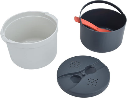 Microwave Rice Cooker - 2L Portable Rice Cooker with Good Sealing Food Grade Material for Kitchen Microwave