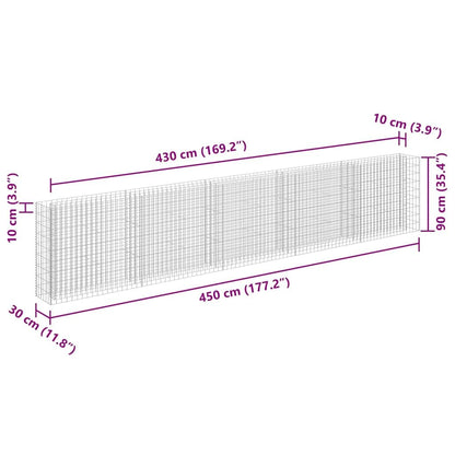 Favemtsl Galvanized Steel Large Outdoor Raised Garden Bed 177.2"x11.8"x35.4" Silver, Durable Rustproof Metal Planter Box for Raised Flower Bed, Modern Raised Beds for Gardening