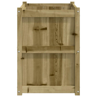 Foknhdi Large Outdoor Garden Planter Box 35 4x35 4x27 6 in Treated Solid Pine Wood Weathered Brown Raised Flower Bed for Patio Balcony Herb Vegetables