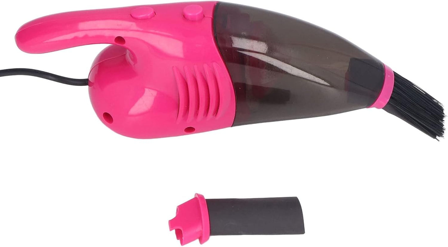 GLOGLOW Mini Vacuum Cleaner, USB Handheld Keyboard Vacuum with Powerful Suction for Desktop, Drawer, Car Interior (Pink)