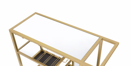 GOWE Adamsen Mirrored & Champagne Finish Serving Cart