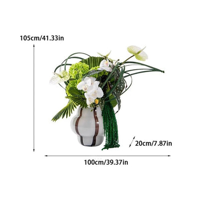 XUNTING Artificial Plants Indoor Modern Light Luxury Simulation Flower Art Decoration Table Fake Flower Sales Office Negotiation Table Coffee Table Hotel Decoration Flower Plants Decor
