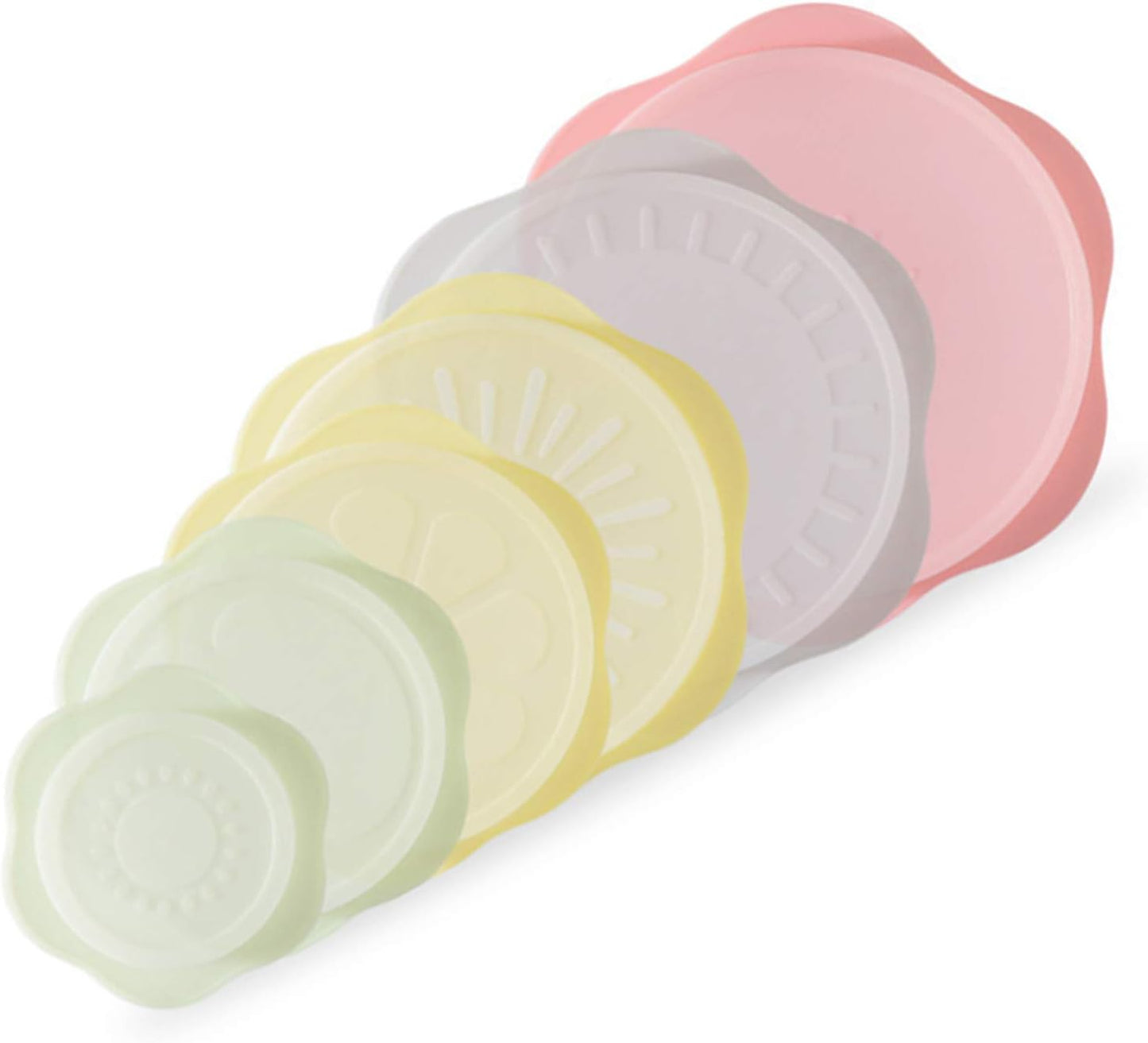 Food Storage Silicone Stretch Lids Set, 6 Pcs Different Sizes, Fruit Pattern Food-grade Reusable Covers, Microwave Safe