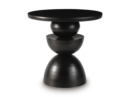 Signature Design by Ashley Kurtson Modern Metal Accent Table with Pedestal Base, Black