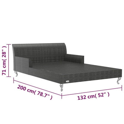 KNERPWD Garden Sun Bed for Two with Cream White Cushions, 2 Person Sun Lounger with Removable Cushions for Patio and Outdoor Relaxation