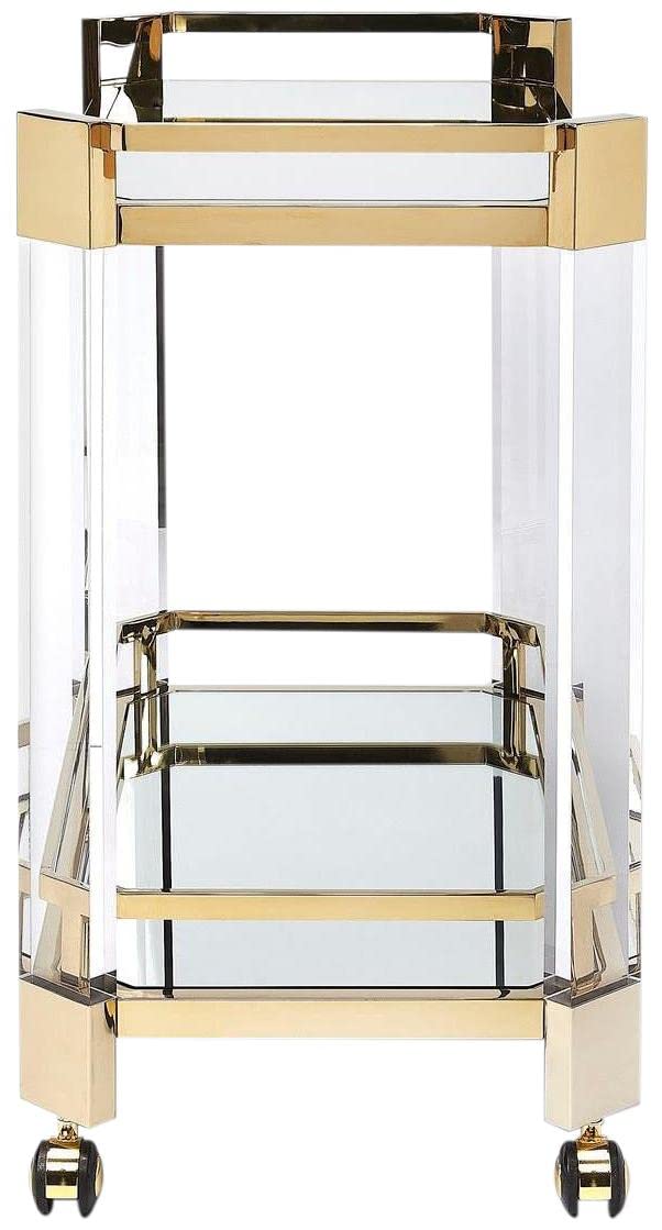 Butler Specialty Company Charlevoix Acrylic 2-Tier Bar Cart - Clear & Gold