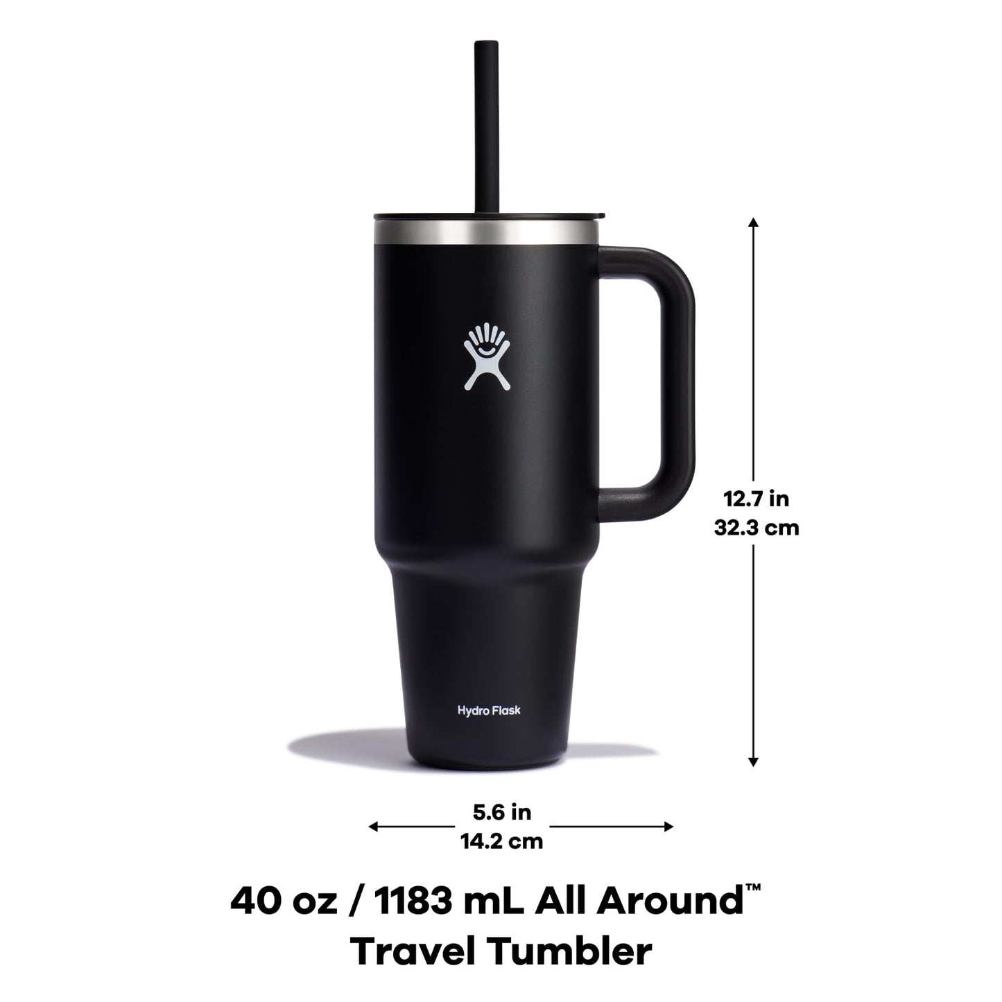 Hydro Flask Travel Tumbler with Handle, Lid and Straw - Insulated Stainless Steel in 40 Oz Trillium