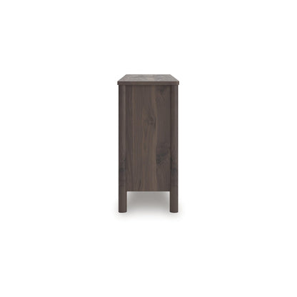 Signature Design by Ashley Symarro Casual 6-Drawer Dresser with Walnut Finish, Dark Brown
