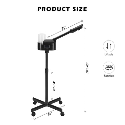 Professional 3 in 1 Facial Steamer Upgrade Esthetician Steamer with hot & Cold Nozzle 5X LED Magnifying Lamp Beauty Salon Spa