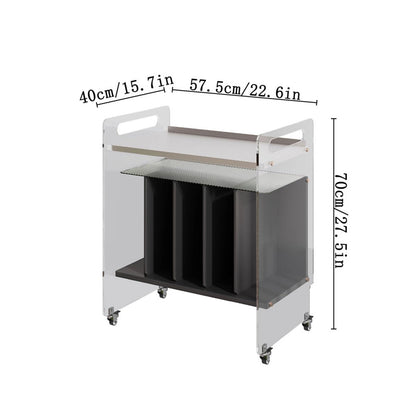 uP9sF2mD DVD Shelf Organizer Home Wooden Vinyl Record Cabinet CD Albums Storage Rack with Casters Acrylic Supports CD Storage Rack