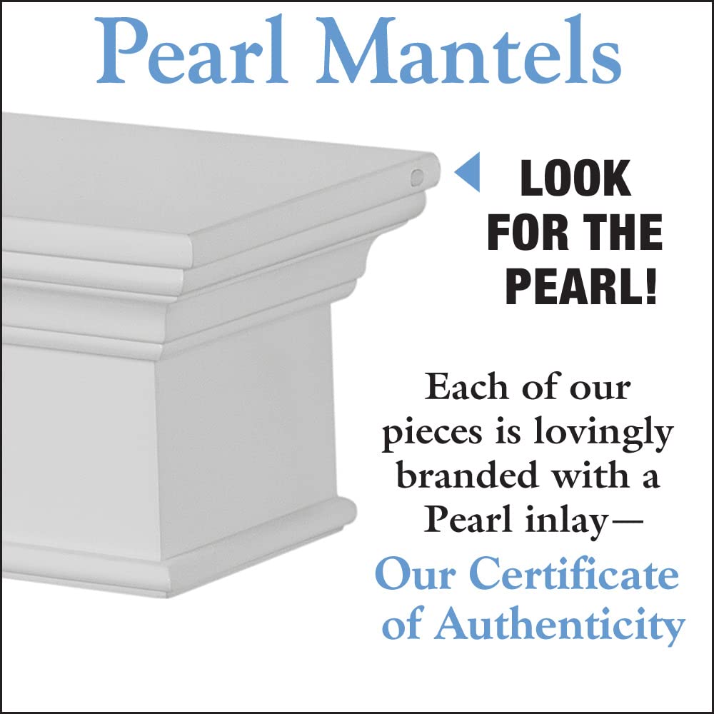 Pearl Mantels ARYB72610 Premium Grade A MDF White mantel shelf, Crisp White paint, 72"L x 9"D x 8"H, The perfect compliment to your hearth and home