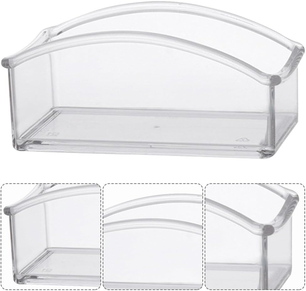 STOBOK Clear Acrylic Tea Storage Organizer, Sugar Packet Holder for Home Office Countertop and Coffee Bar