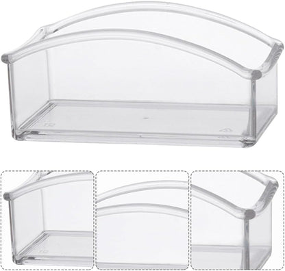 STOBOK Clear Acrylic Tea Storage Organizer, Sugar Packet Holder for Home Office Countertop and Coffee Bar