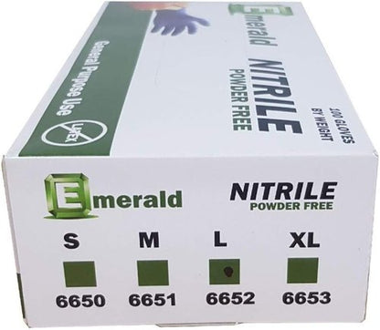 Emerald Nitrile Gloves - Powder-Free, Durable Protection | 100 Count