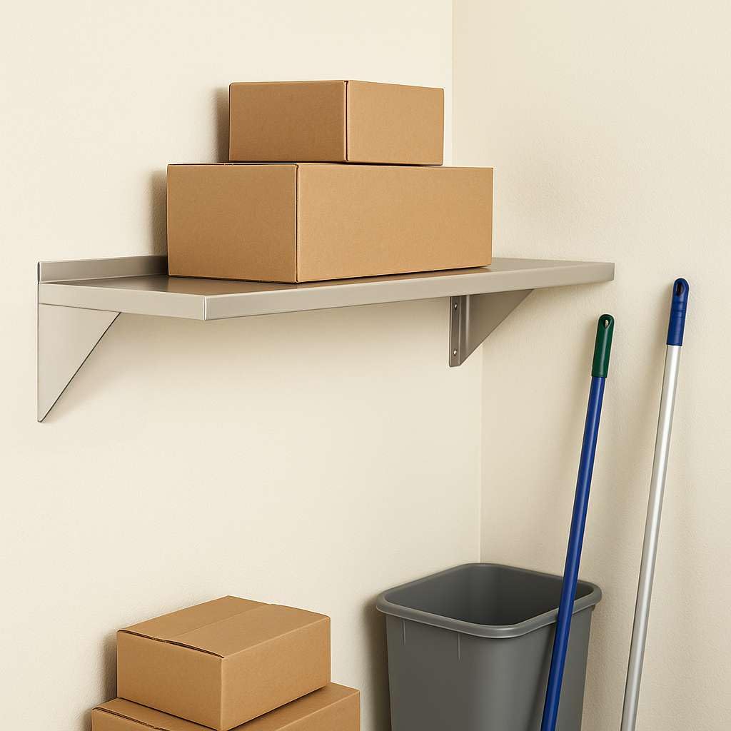 Zedfire 12" x 84" Wall Mounted Stainless Steel Shelf – 385 lb Capacity, NSF, Commercial-Grade Storage