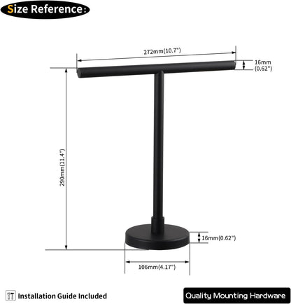 GERZWY Modern Hand Towel Holder Tree Rack Free Standing SUS 304 Stainless Steel Towel Ring, Matte Black DZY06-BK