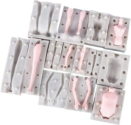 7 Packs Dolls Body Leg Arm Model - Silicone Fondant Molds for DIY Cake Decorating Supplies