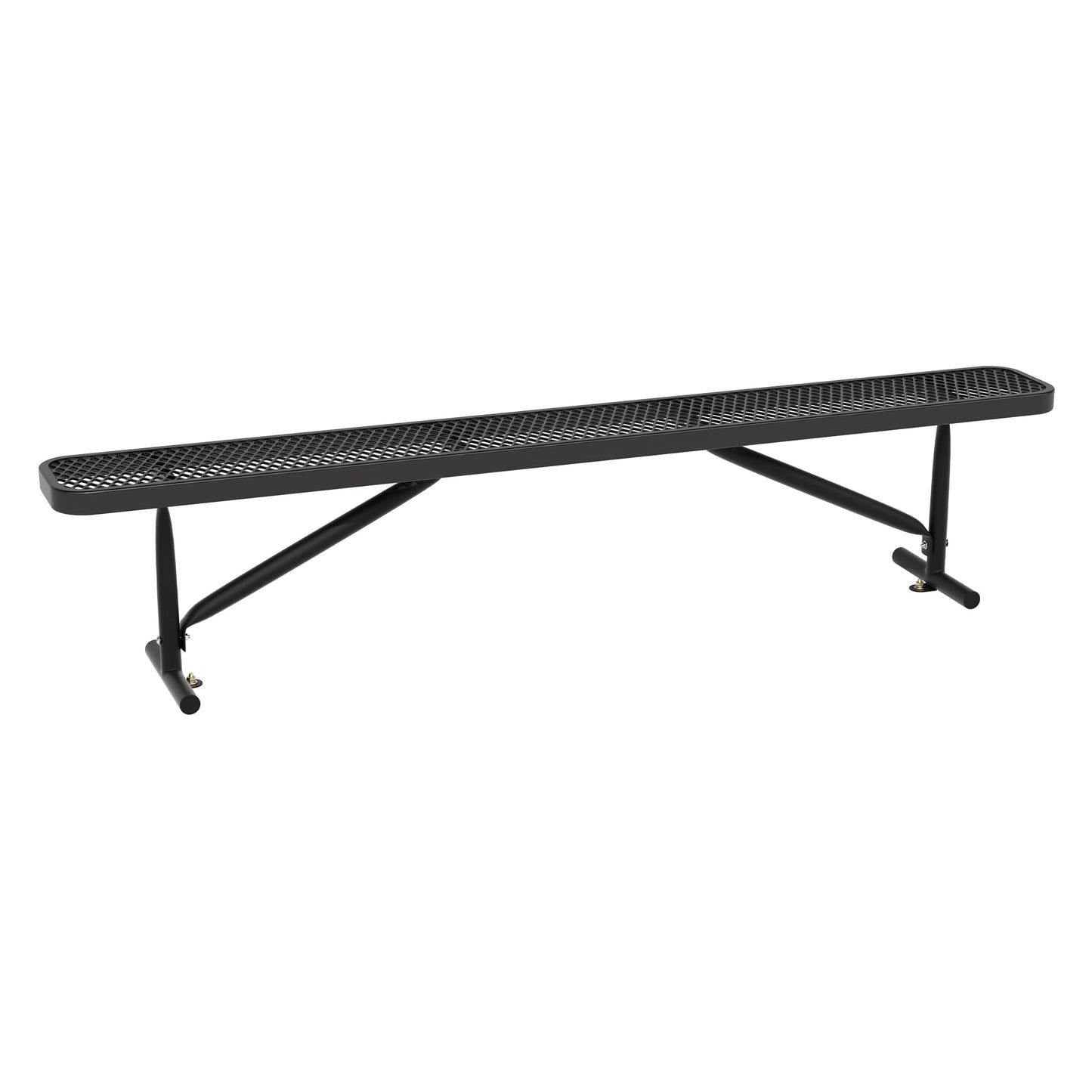 Sunnibety 8 Feet Heavy Duty Metal Park Bench for Outside, Outdoor Bench with Portable Frame, Commercial Benches for Shopping Mall, Store, Park, Patio, Deck, Black