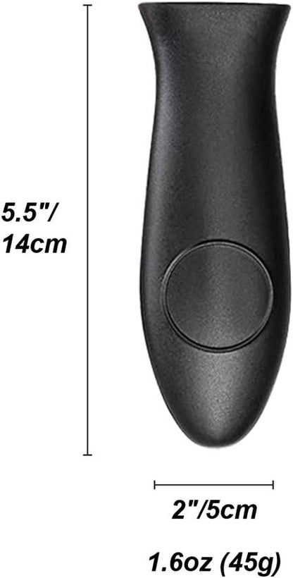 6Pcs Silicone Pot Pan Handle Sleeve, Heat Resistant Covers for Skillets, Pots, Dishwasher Safe (Black)