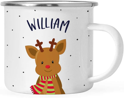 11Oz. 1-Pack Andaz Press Personalized Kids Christmas Hot Chocolate Stainless Steel Campfire Coffee Mug, Adorable