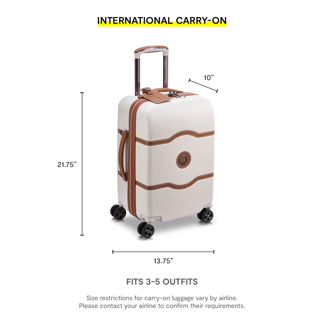 DELSEY PARIS Chatelet Air 2.0 Hardside Luggage with Spinner Wheels, Angora, 3 Piece Set, (19/24/28)