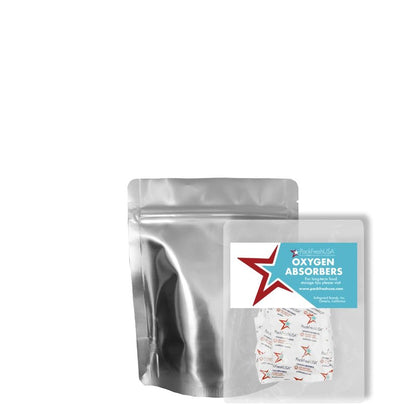 PackFreshUSA: 7 Mil - Pint Seal-Top Stand Up Mylar Bags - 100cc Oxygen Absorbers - Heat Seal - Long-Term Food Storage - 100 Pack
