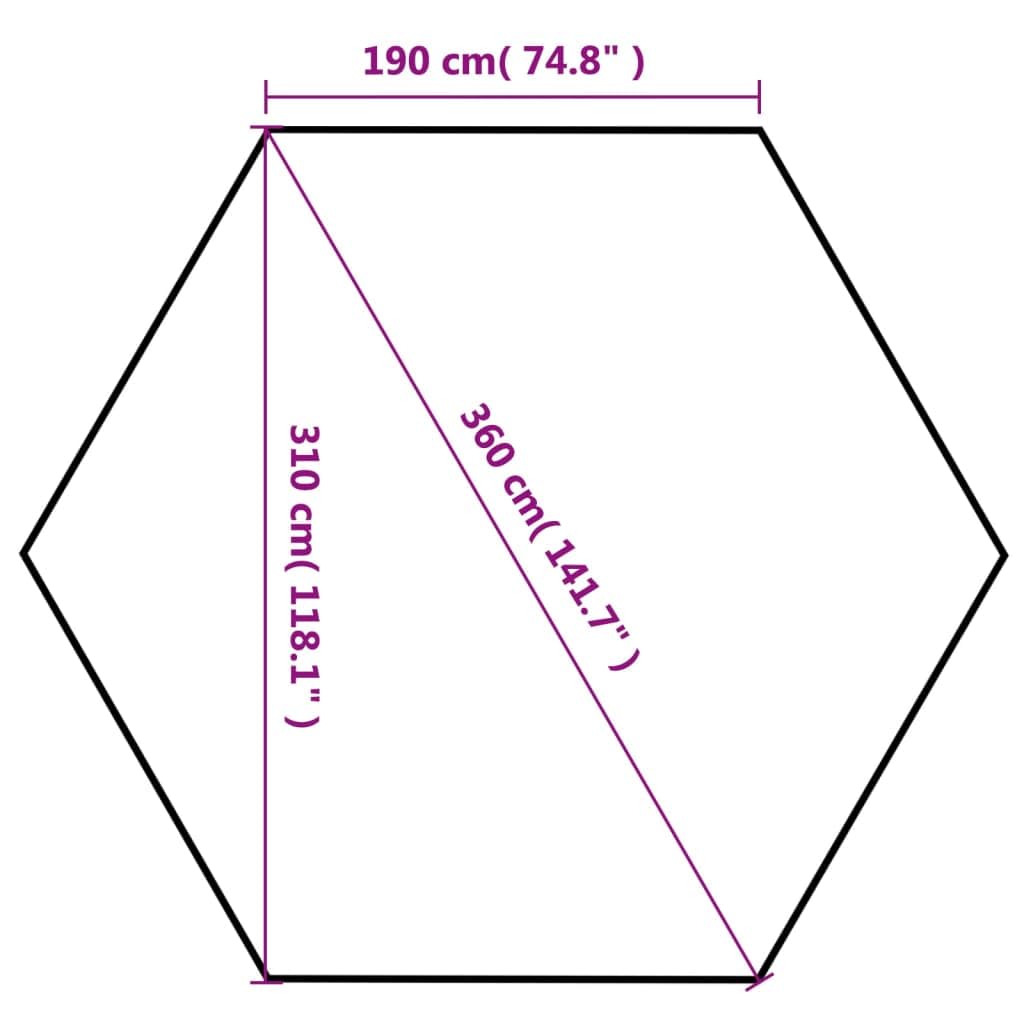 Xhnifbn Grey Hexagonal Pop-Up Gazebo 11.8ft x 10.2ft Powder-Coated Steel Frame Instant Canopy Tent with Water-Repellent Fabric for Backyard Patio Party & Garden Events