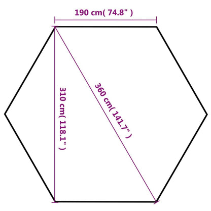 Xhnifbn Grey Hexagonal Pop-Up Gazebo 11.8ft x 10.2ft Powder-Coated Steel Frame Instant Canopy Tent with Water-Repellent Fabric for Backyard Patio Party & Garden Events