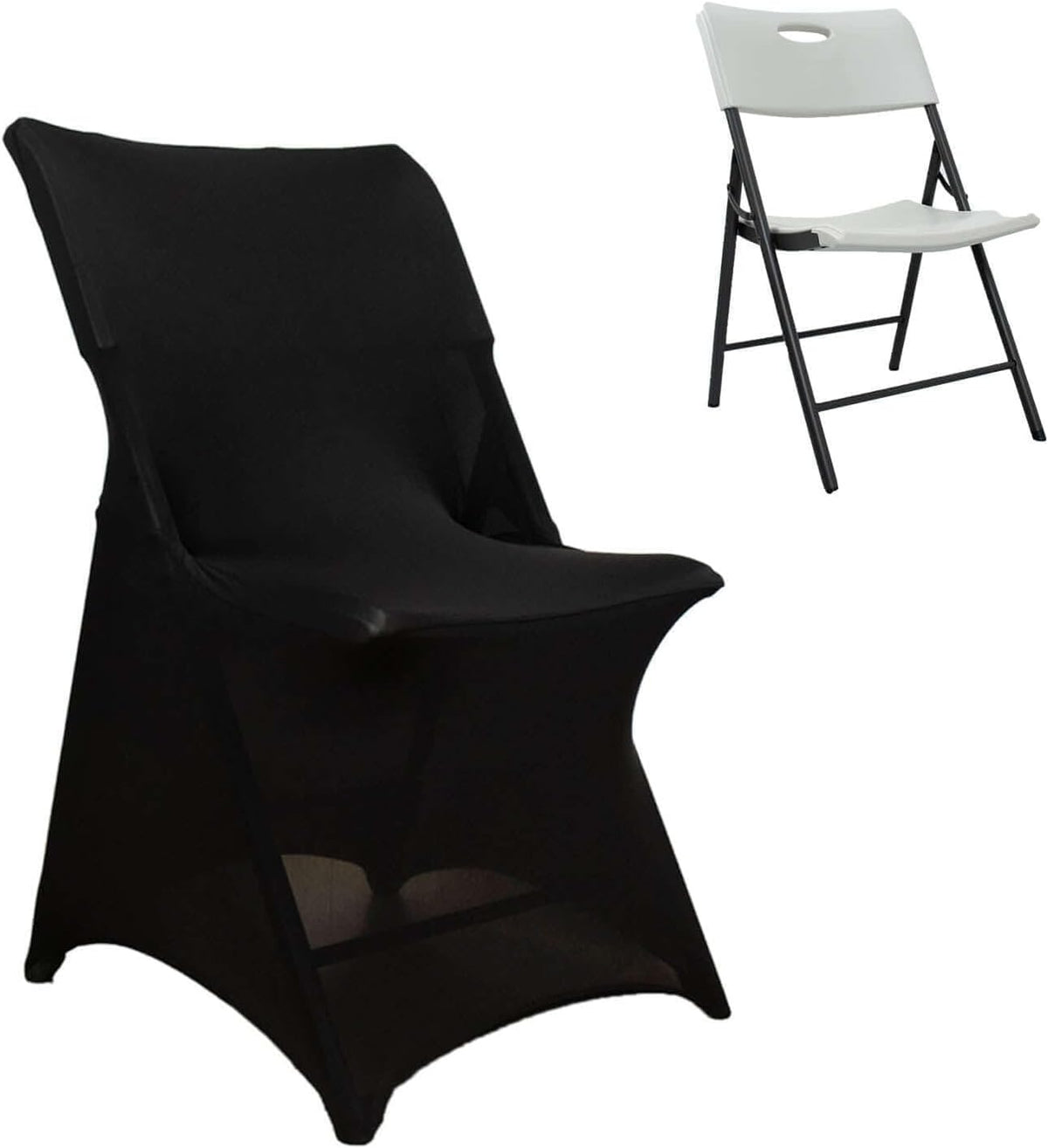 Premium Black Spandex Chair Cover for Lifetime Folding Chairs