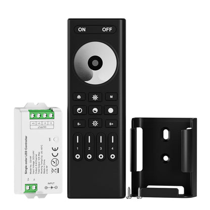 BTF-LIGHTING 5050SMD FCOB COB Dimming RF 2.4GHz Wireless Remote RC01RFB &4PCS C01RF Tuya Controller Kit 4 Zones Group Control PWM Single Color (+V -V) 2pin LED Neon Rope Light DC5V DC12V DC24V