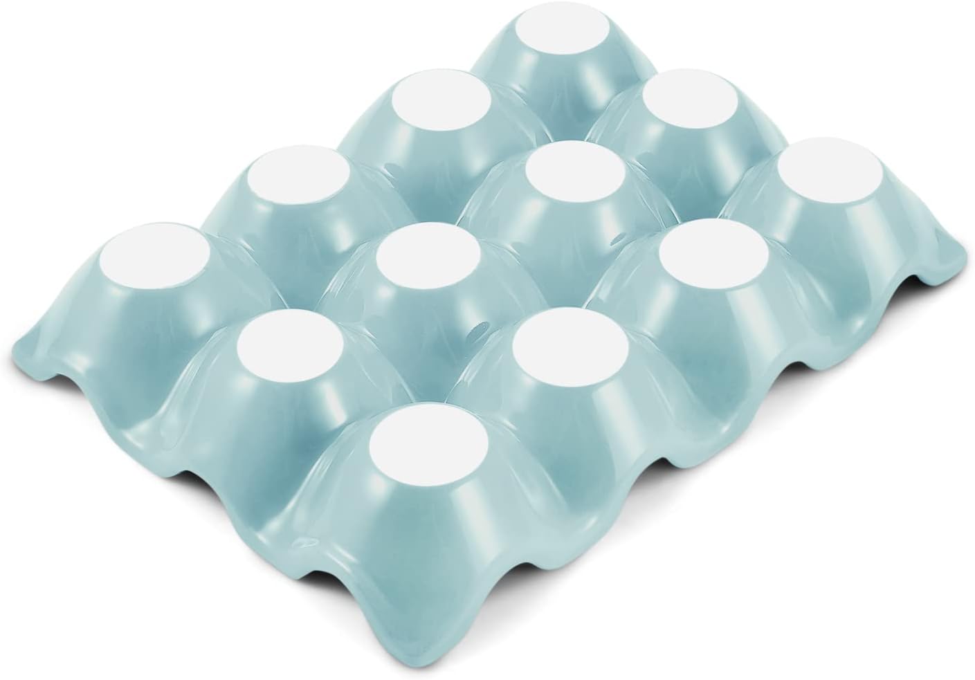 12 Dozen Countertop Flexzion Ceramic Cups Egg Tray - Whole Porcelain Egg Holder Container Keeper Storage Organiser