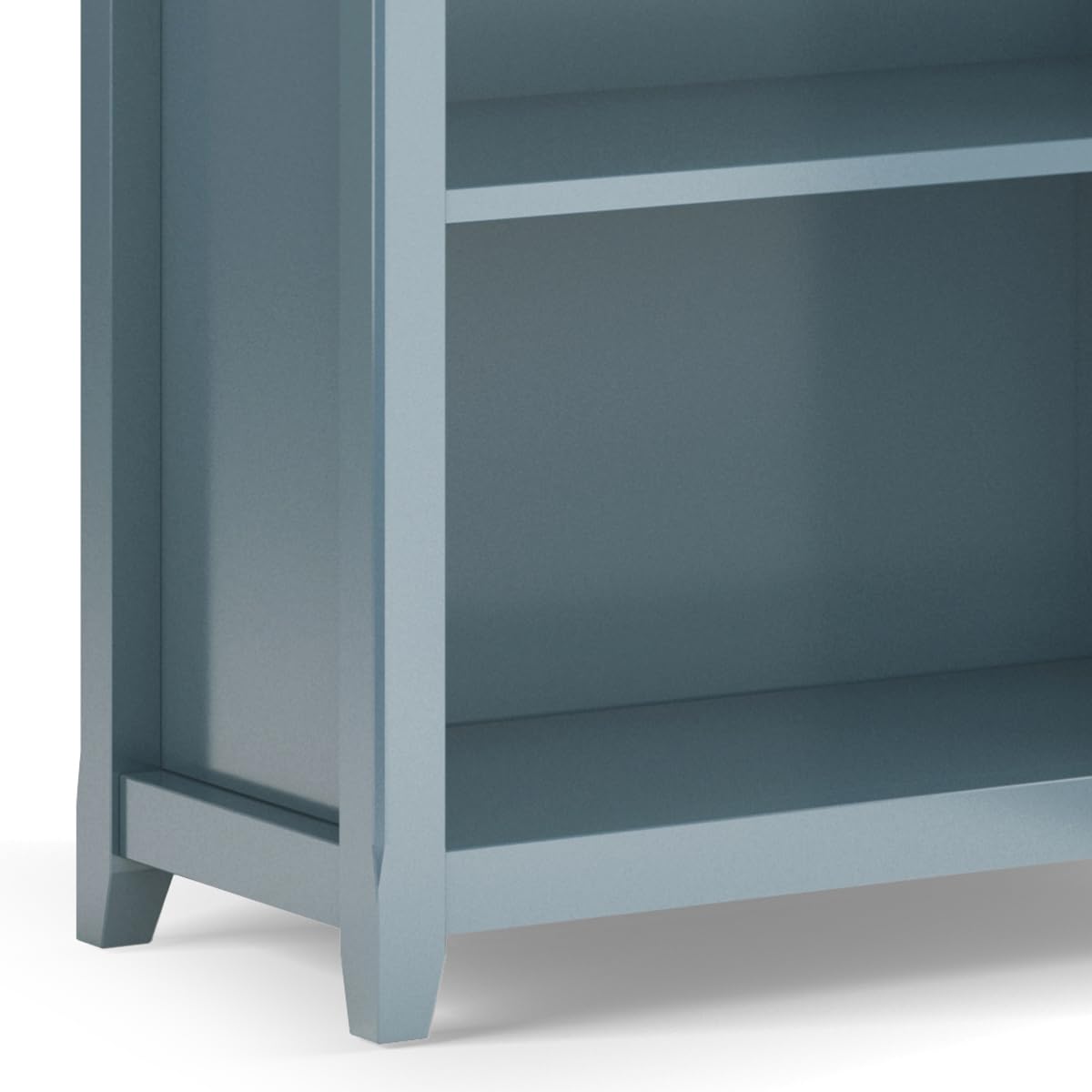SIMPLIHOME Amherst Bookcase - 70 inch Tall 5-Shelf Solid Wood Bookshelf in French Blue, Transitional Storage for Living Room, Study Room or Office with Adjustable Shelves and Tapered Legs