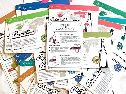 VINO CARDS SMELL DARK FRUIT TASTE BLACKPEPPER PAIRS WITH LAMB GOUDA BEEF Vino Cards: Wine Tasting Game - Complete