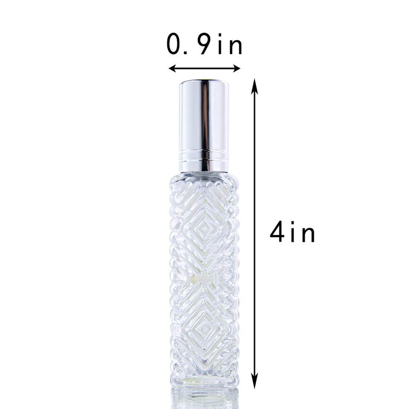YU FENG 12pcs Perfume Bottles Empty Clear Glass Atomizer Spray Bottles Empty Refillable for Perfume Essential Oil,Packed with Funnels Pipettes Dispensers Engraved Taj Mahal Style（13ml）