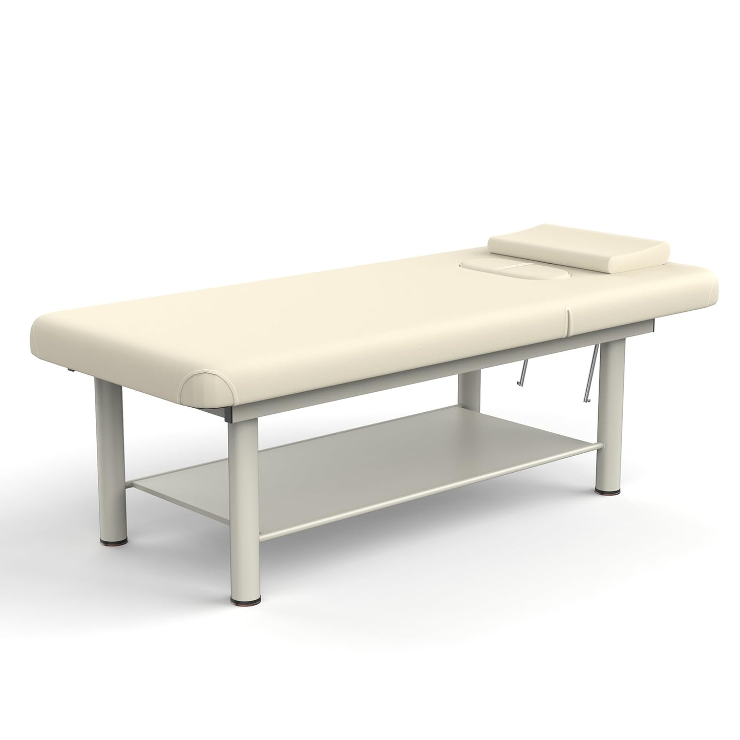 Heavy Duty Professional Stationary Massage Bed Wide Stationary Massage Table with Backrest for Treatment Table Physical Therapy Table Spa Facial Bed, Metal Frame PU Leather (Integral Structure)