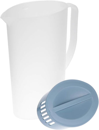 Housoutil Juice Pitcher Carafes, 1.6 Litre Plastic Drink Pitcher with Lid for Cold Beverages
