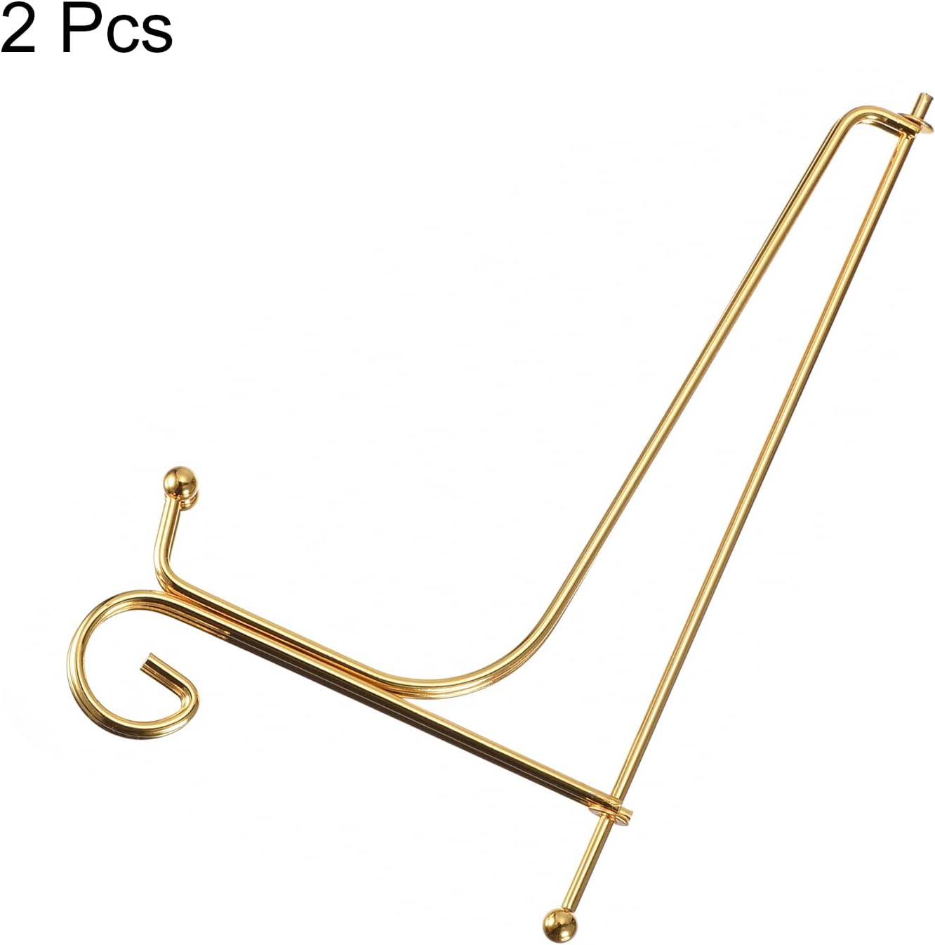 uxcell Plate Stand for Display, 10 Inch 2Pcs Iron Decorative Holder, Metal Easel Folding Display Stand for Photo